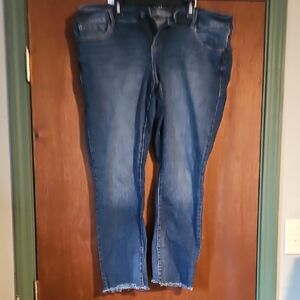 Torrid Blue Cropped Ankle Jeans with Faded Wash